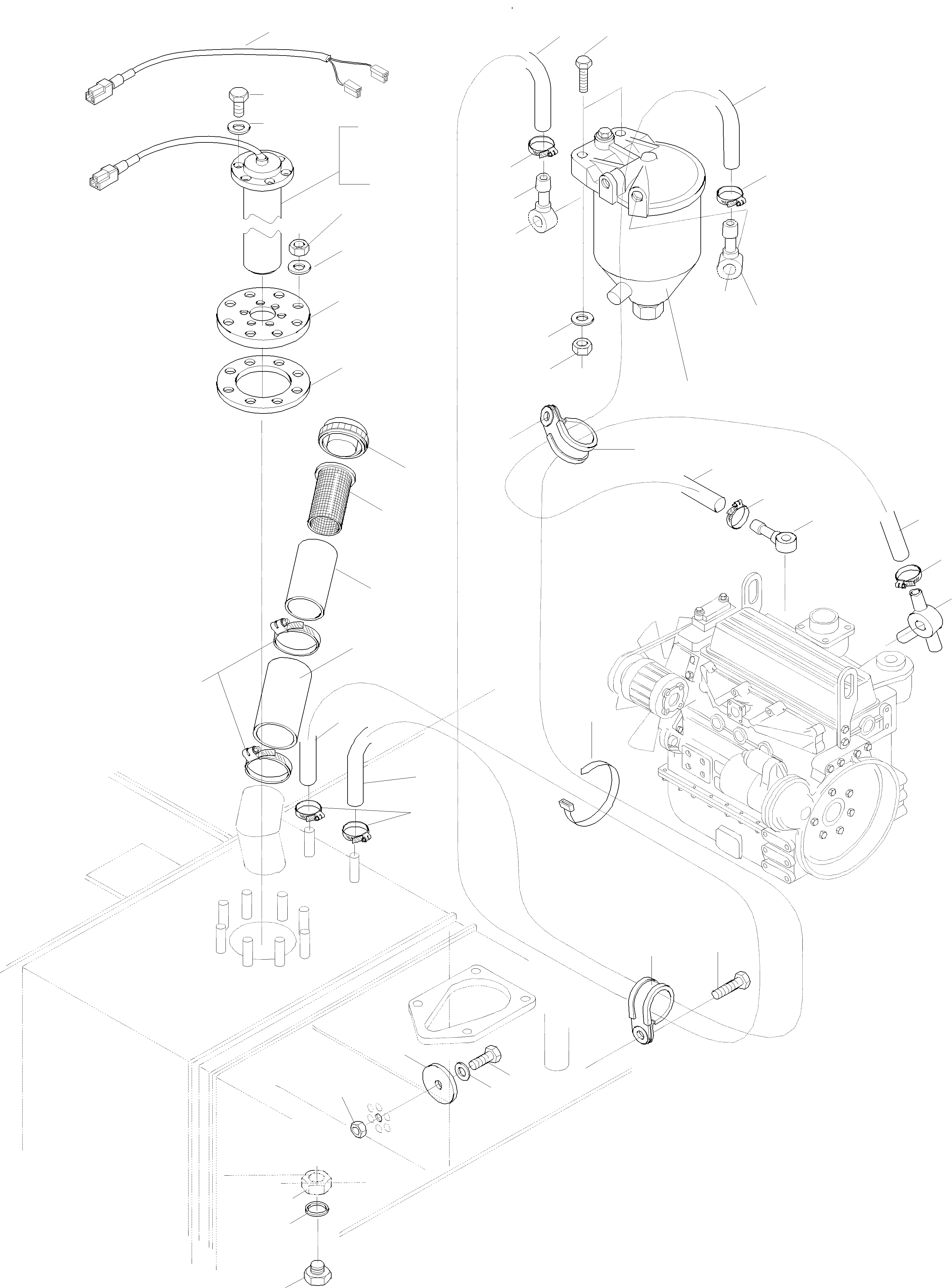 Wheel Loaders Komatsu / WA75-3 S/N HA950857-HA951433 / H21434 - Up; WA85-3 S/N HA960166-HA960218 / H20219 - Up(wa75_85b) / FUEL SYSTEM, PRE FILTER(01-28 : GJ2K1269)