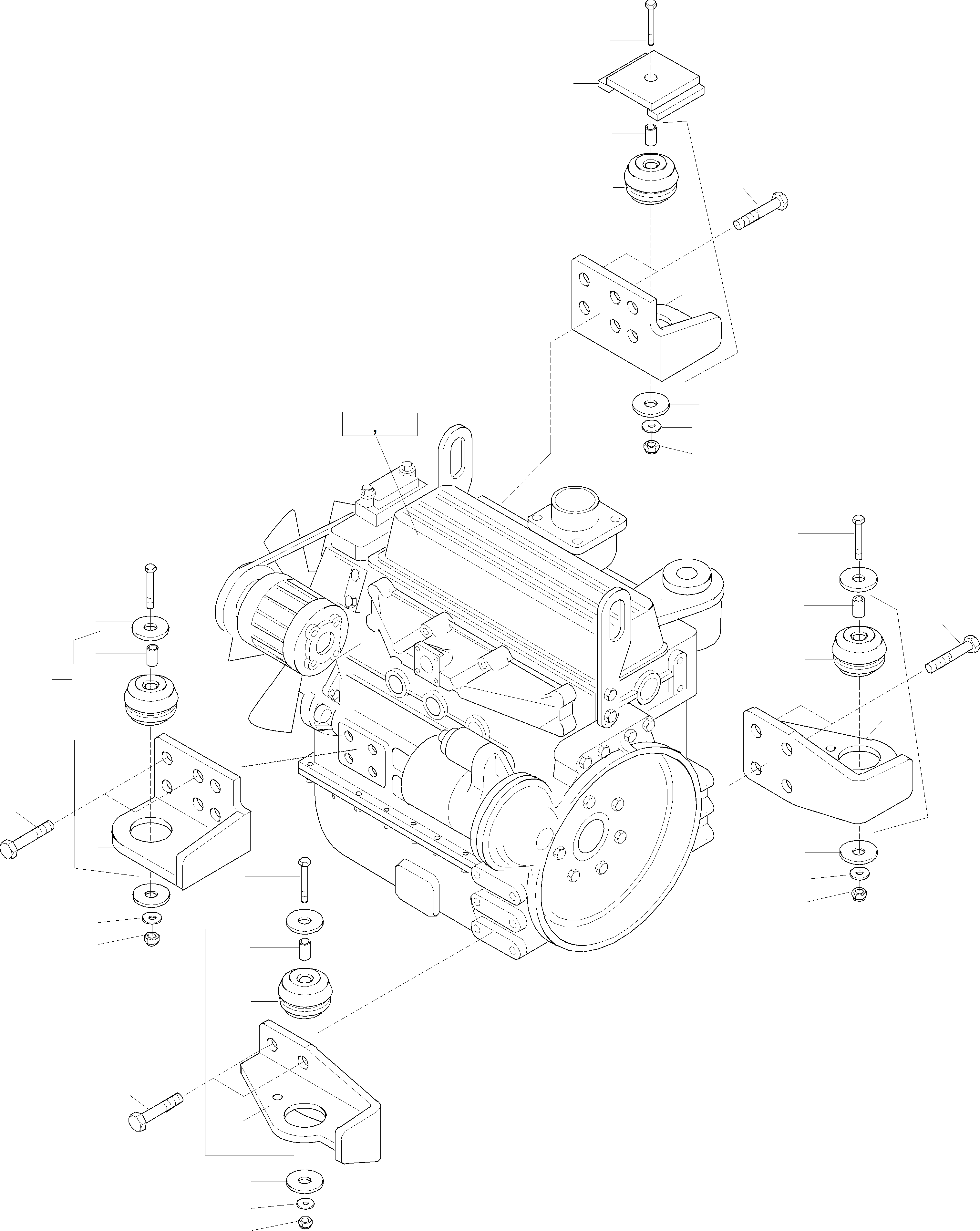 Wheel Loaders Komatsu / WA75-3 S/N HA950857-HA951433 / H21434 - Up; WA85-3 S/N HA960166-HA960218 / H20219 - Up(wa75_85b) / ENGINE, ENGINE MOUNTING(01-01 : GJ2K1283)