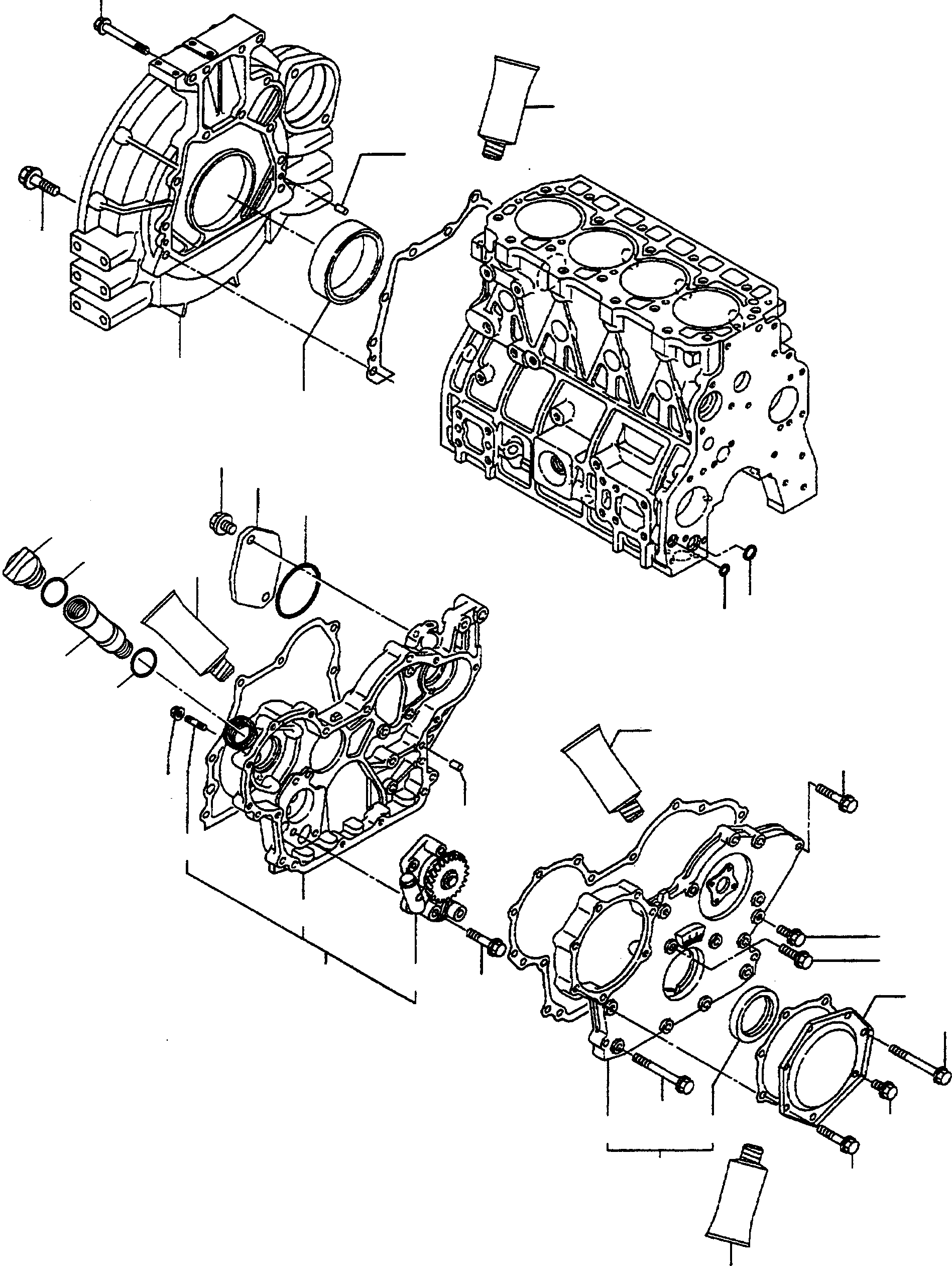 Wheel Loaders Komatsu / WA75-3 S/N HA950857-HA951433 / H21434 - Up; WA85-3 S/N HA960166-HA960218 / H20219 - Up(wa75_85b) / TIMING GEAR CASE AND FLYWHEEL HOUSING(01-08 : GJ2K1299)