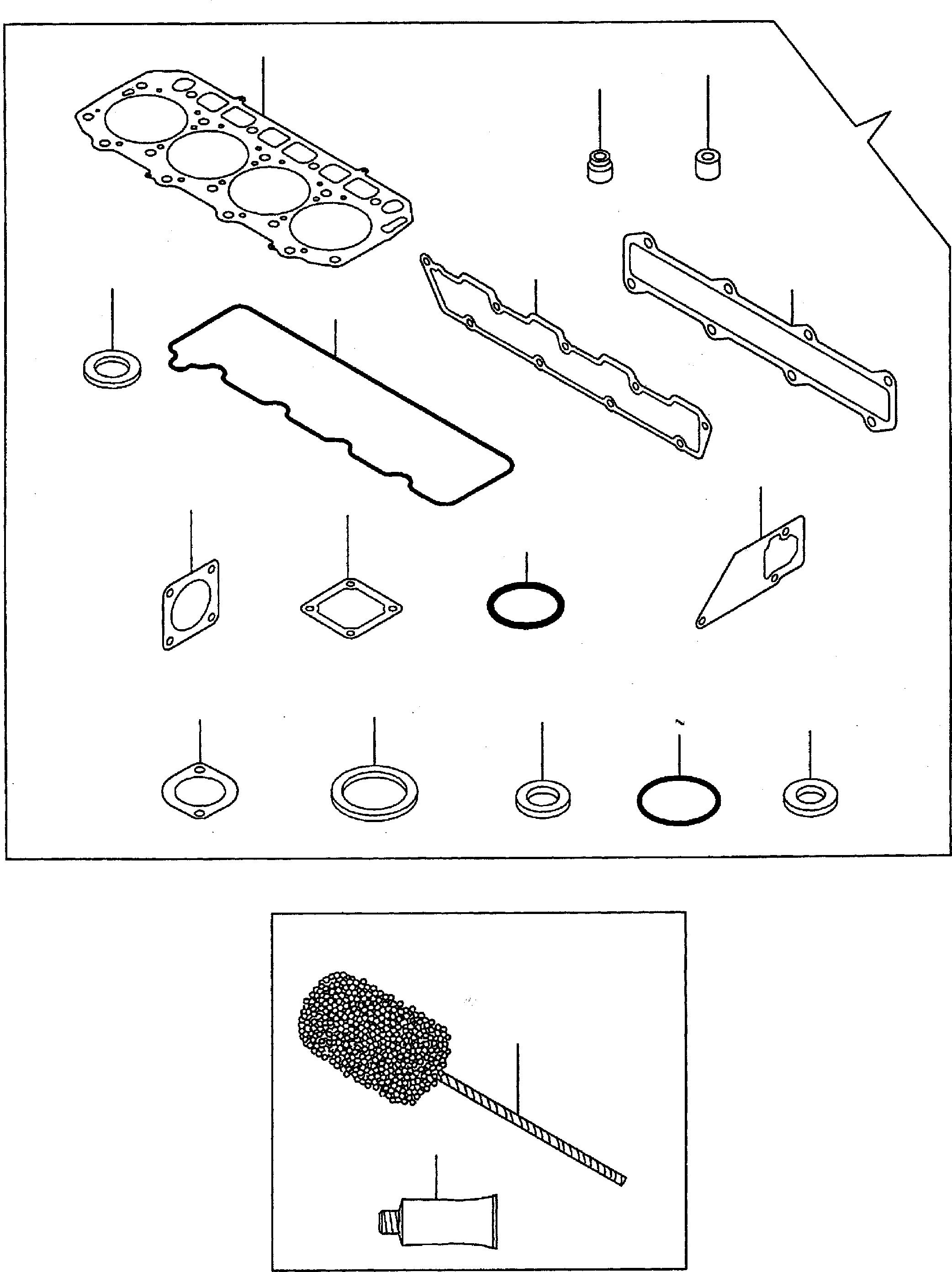 Wheel Loaders Komatsu / WA75-3 S/N HA950857-HA951433 / H21434 - Up; WA85-3 S/N HA960166-HA960218 / H20219 - Up(wa75_85b) / GASKET KIT, CYLINDER HEAD(01-06 : GJ2K1301)