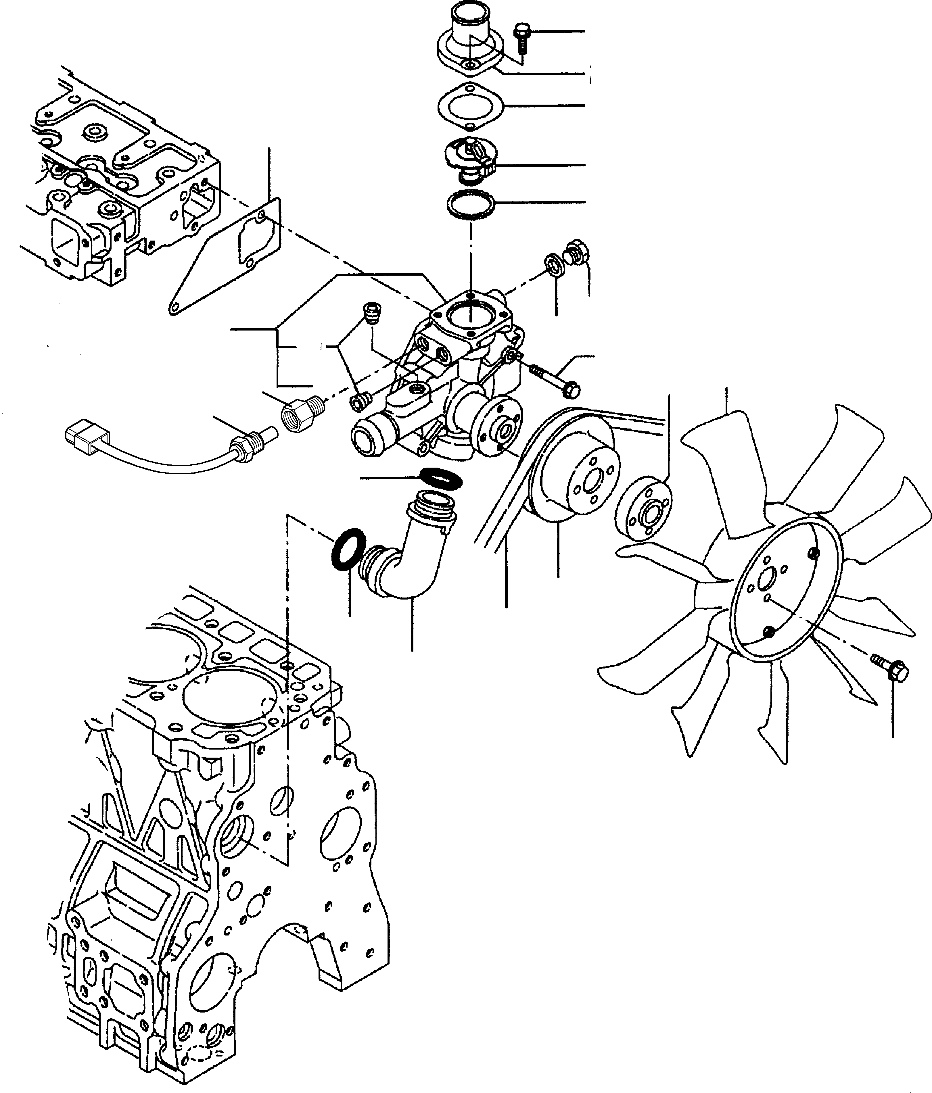 Wheel Loaders Komatsu / WA75-3 S/N HA950857-HA951433 / H21434 - Up; WA85-3 S/N HA960166-HA960218 / H20219 - Up(wa75_85b) / WATER PUMP(01-15 : GJ2K1303)