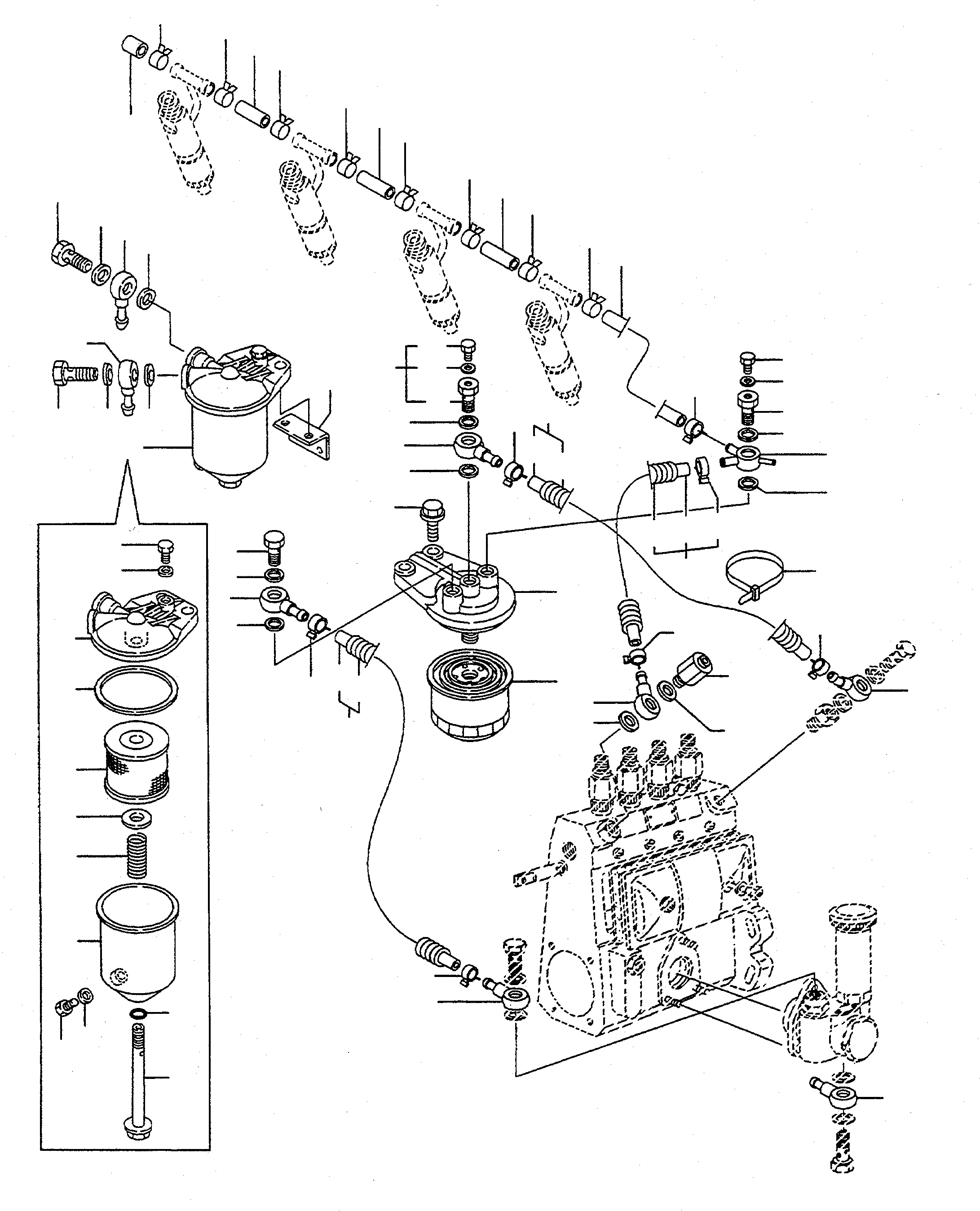 Wheel Loaders Komatsu / WA75-3 S/N HA950857-HA951433 / H21434 - Up; WA85-3 S/N HA960166-HA960218 / H20219 - Up(wa75_85b) / FUEL SYSTEM, FINE FILTER(01-29 : GJ2K1308)
