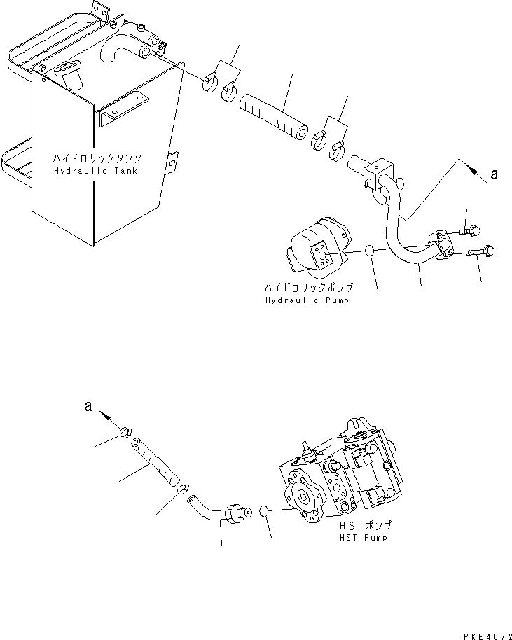 Wheel Loaders Komatsu / WA80-3 S/N 10001-UP (Cab Spec.)(wa80-3-c) / HST MAIN LINE (SUCTION LINE)(#10001-12000)(150170 : F2760-01A0)