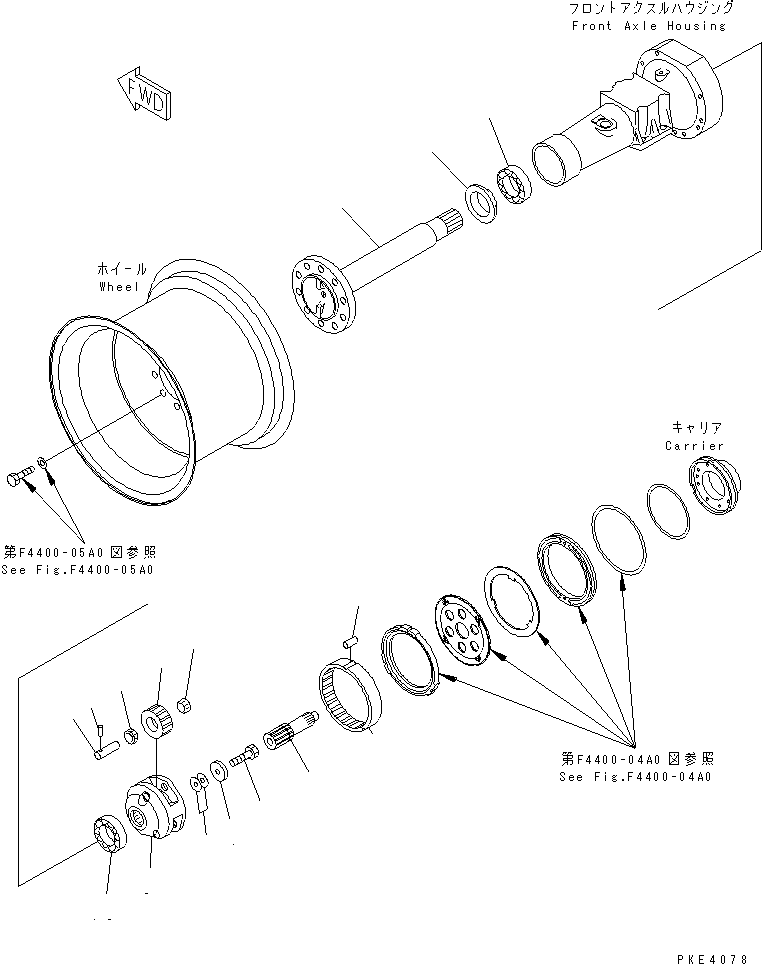 Wheel Loaders Komatsu / WA80-3 S/N 10001-UP (Cab Spec.)(wa80-3-c) / FRONT AXLE (FINAL DRIVE)(150270 : F4400-01A0)
