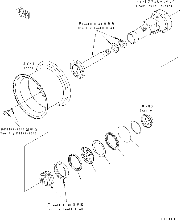 Wheel Loaders Komatsu / WA80-3 S/N 10001-UP (Cab Spec.)(wa80-3-c) / FRONT AXLE (BRAKE)(150300 : F4400-04A0)