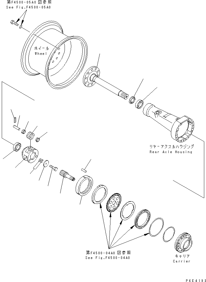 Wheel Loaders Komatsu / WA80-3 S/N 10001-UP (Cab Spec.)(wa80-3-c) / REAR AXLE (FINAL DRIVE)(150350 : F4500-01A0)