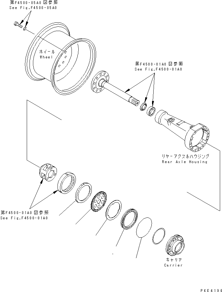 Wheel Loaders Komatsu / WA80-3 S/N 10001-UP (Cab Spec.)(wa80-3-c) / REAR AXLE (BRAKE)(150380 : F4500-04A0)