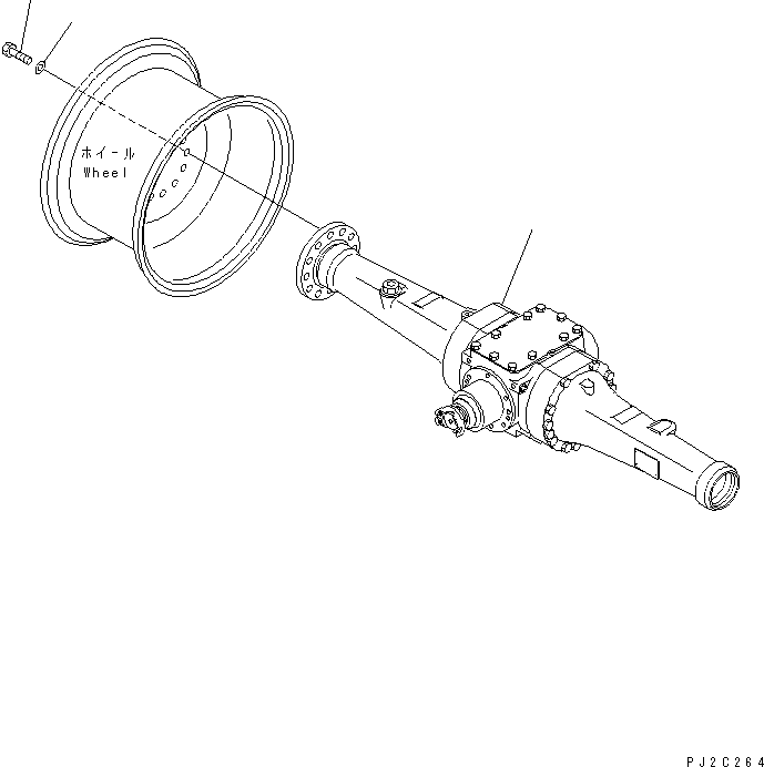 Wheel Loaders Komatsu / WA80-3 S/N 10001-UP (Cab Spec.)(wa80-3-c) / REAR AXLE AND WHEEL MOUNTING PARTS(150400 : F4500-51A0)