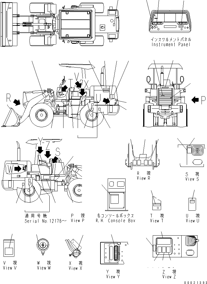 Wheel Loaders Komatsu / WA80-3 S/N 10001-UP (Cab Spec.)(wa80-3-c) / MARKS AND PLATES(#12001-)(360030 : U0100-01A0B)