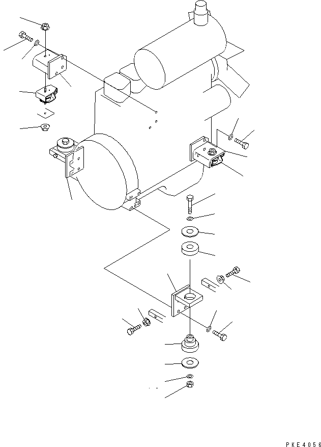 Wheel Loaders Komatsu / WA80-3 S/N 10001-UP (Canopy Spec.)(wa80-30c) / ENGINE MOUNTING PARTS(#10001-12000)(030030 : B0100-01A0)