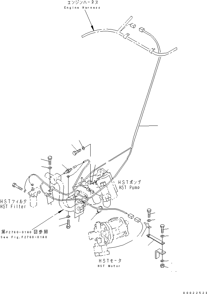 Wheel Loaders Komatsu / WA80-3-CN S/N 10001-UP(wa80-32r) / WIRING HARNESS (HST LINE)(#12001-)(120100 : E0200-04A0A)