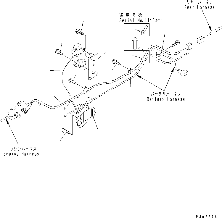Wheel Loaders Komatsu / WA80-3-CN S/N 10001-UP(wa80-32r) / WIRING HARNESS (REAR LINE)(#10001-12000)(120110 : E0200-05A0)