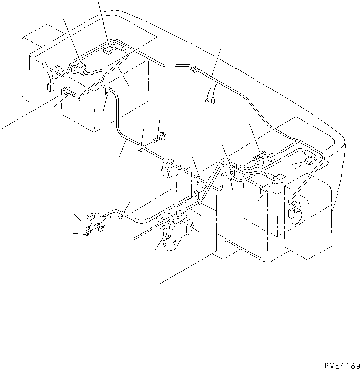 Wheel Loaders Komatsu / WA80-3-CN S/N 10001-UP(wa80-32r) / WIRING HARNESS (BATTERY CABLE AND REAR LAMP LINE)(#10001-11257)(120150 : E0200-07A0)