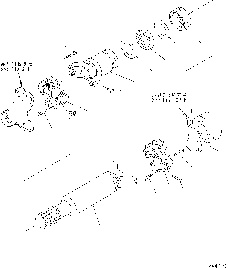 Wheel Loaders Komatsu / WA800-1-A S/N 10001-UP(wa800-2r) / UNIVERSAL JOINT(#10501-)(060010 : 2001A)