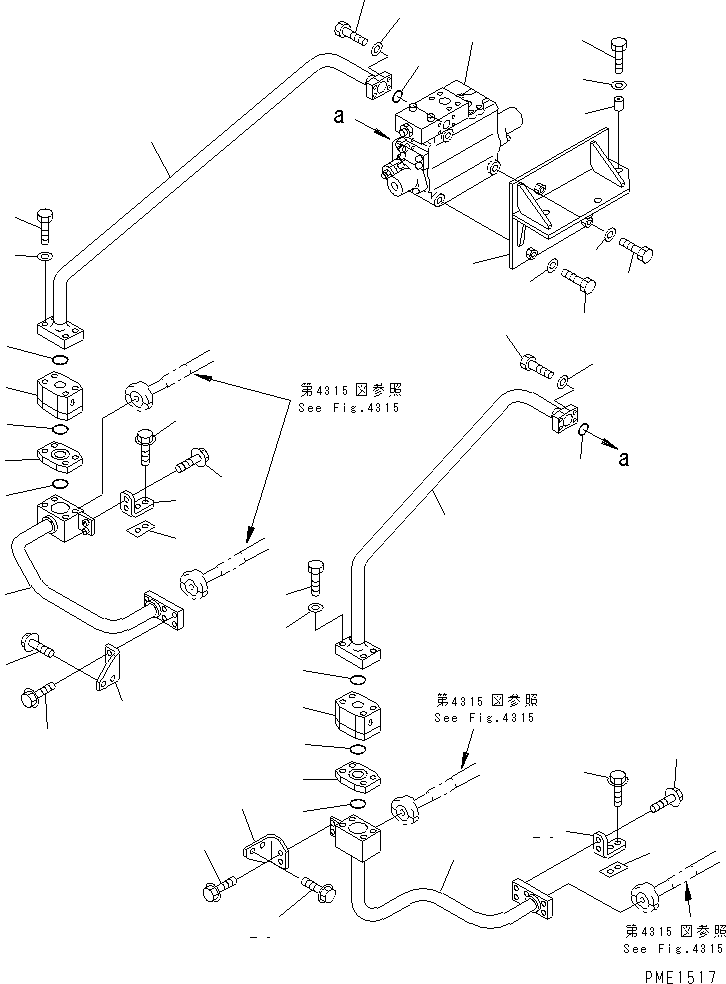 Wheel Loaders Komatsu / WA800-1-A S/N 10001-UP(wa800-2r) / STEERING OIL PIPING (FOR JOY STICK STEERING) (4/5) (STEERING     CYLINDER LINE (1/2))(#10501-)(120120 : 4314)