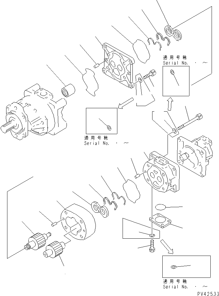 Wheel Loaders Komatsu / WA800-1-A S/N 10001-UP(wa800-2r) / TORQUE CONVERTER AND P.O.C. PUMP (2/3)(180210 : 6042)