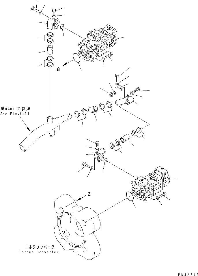 Wheel Loaders Komatsu / WA800-1-A S/N 10001-UP(wa800-2r) / HYDRAULIC PIPING (TANK TO PUMP 2/2)(180340 : 6402)