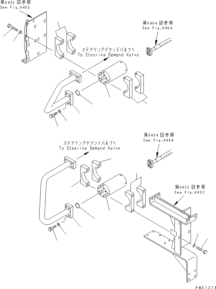 Wheel Loaders Komatsu / WA800-1-A S/N 10001-UP(wa800-2r) / HYDRAULIC PIPING (PUMP TO DEMAND VALVE) (WITH LINE FILTER 1/2)(#10501-)(180450 : 6431)