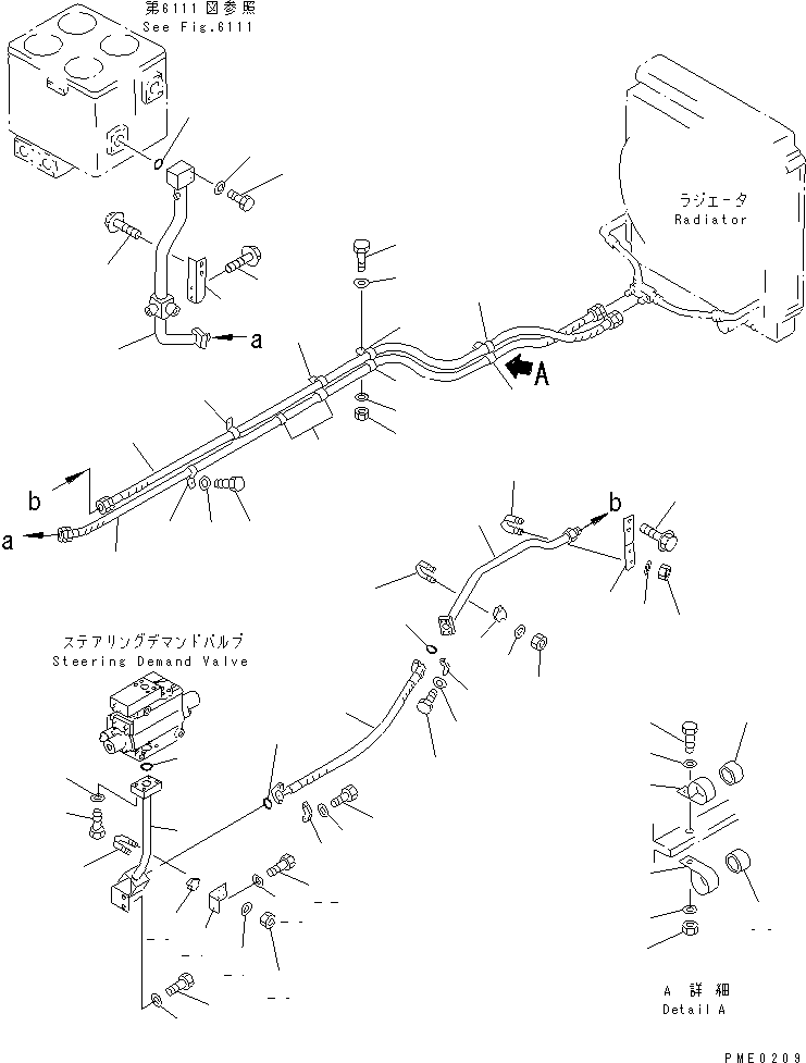 Wheel Loaders Komatsu / WA800-1-A S/N 10001-UP(wa800-2r) / HYDRAULIC PIPING (COOLING LINE) (1/2) (FOR JOY STICK STEERING)(#10501-)(180540 : 6445)