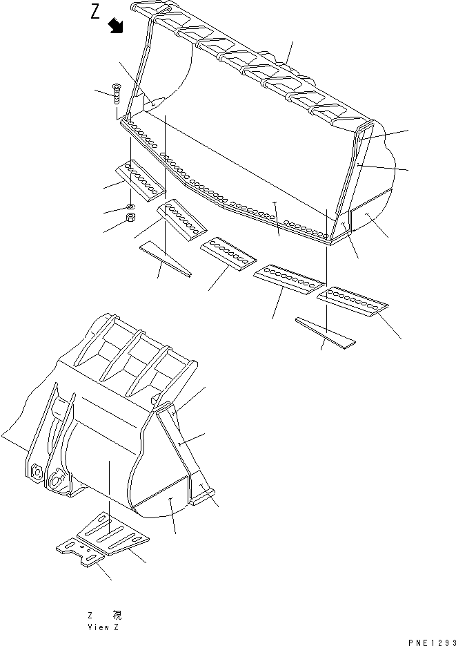 Wheel Loaders Komatsu / WA800-1-A S/N 10001-UP(wa800-2r) / BUCKET¤ 10.5M3 (SPADE NOSE) (WITH B.O.C.)(#10501-)(210250 : 7241)