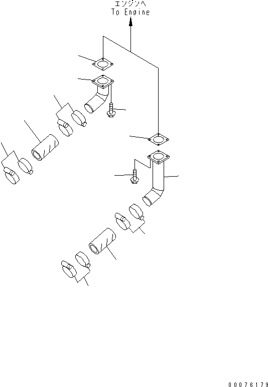 Wheel Loaders Komatsu / WA900-3 S/N 50001-UP(wa900-3c) / ENGINE (OIL COOLER PIPING)(#50095-)(030080 : B0000-04C0)