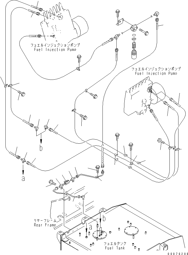 Wheel Loaders Komatsu / WA900-3 S/N 50001-UP(wa900-3c) / FUEL TANK (FUEL PIPING)(#50095-)(090080 : D0100-05C0)