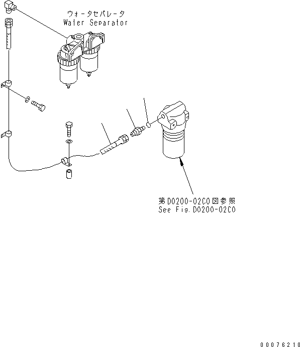 Wheel Loaders Komatsu / WA900-3 S/N 50001-UP(wa900-3c) / FUEL PIPING (WATER SEPARATOR LINE ? 1/2)(#50095-)(090140 : D0200-01C0)