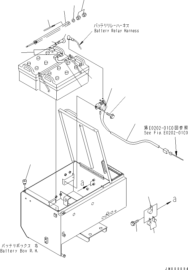 Wheel Loaders Komatsu / WA900-3 S/N 50001-UP(wa900-3c) / BATTERY BOX ? R.H. (BATTERY MOUNTING) (BATTERY DISCONNECT SWITCH)(#50141-)(120140 : E0102-02C1)