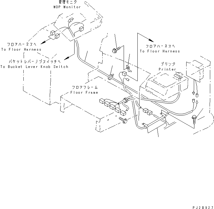 Wheel Loaders Komatsu / WA900-3 S/N 50001-UP(wa900-3c) / ATTACHMENT HARNESS (M.D.P. MONITOR)(120300 : E0201-01A0)