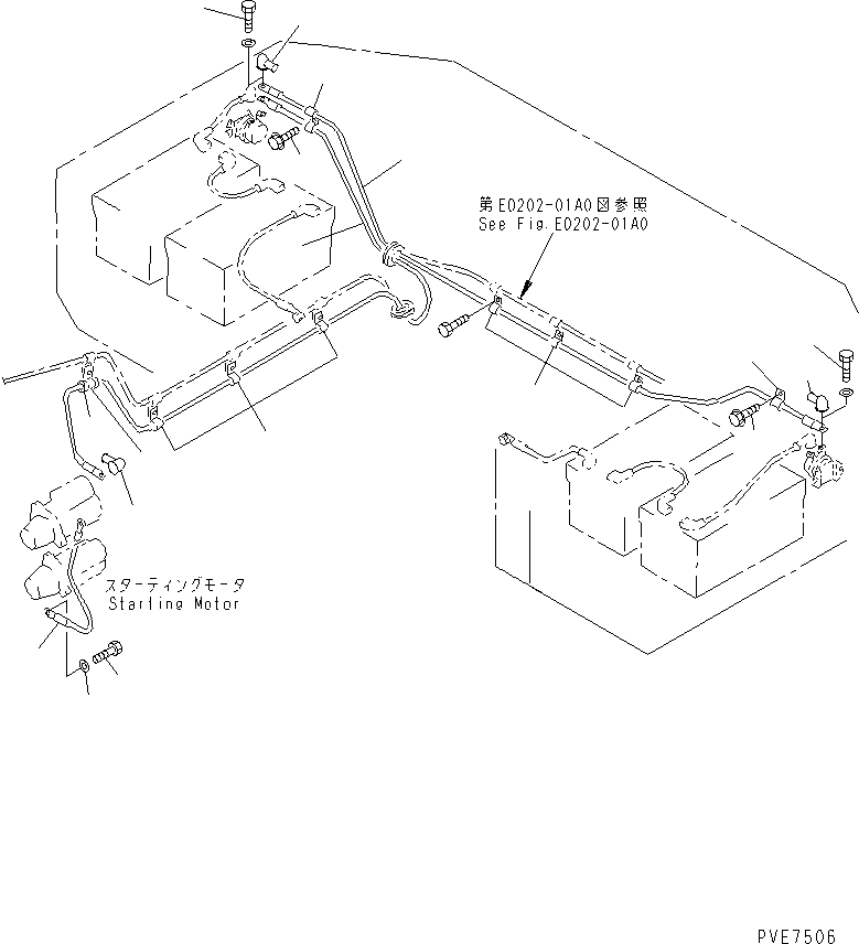 Wheel Loaders Komatsu / WA900-3 S/N 50001-UP(wa900-3c) / REAR HARNESS (BATTERY RELAY LINE)(#50001-50094)(120350 : E0202-02B0)