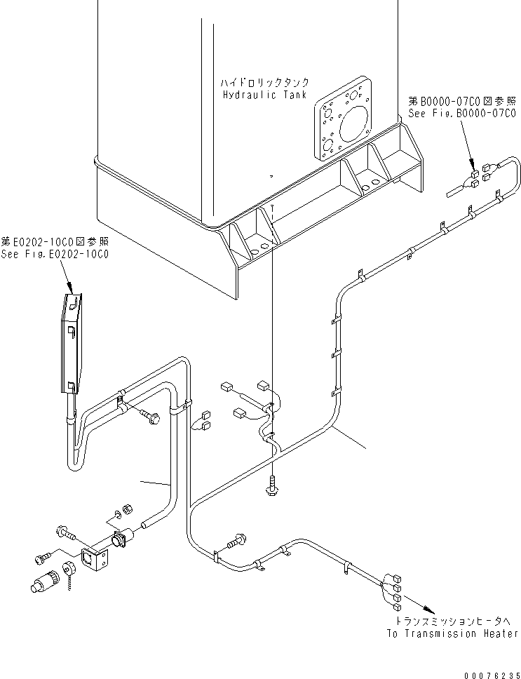 Wheel Loaders Komatsu / WA900-3 S/N 50001-UP(wa900-3c) / REAR HARNESS (OIL HEATER LINE)(#50095-)(120550 : E0202-10C0)