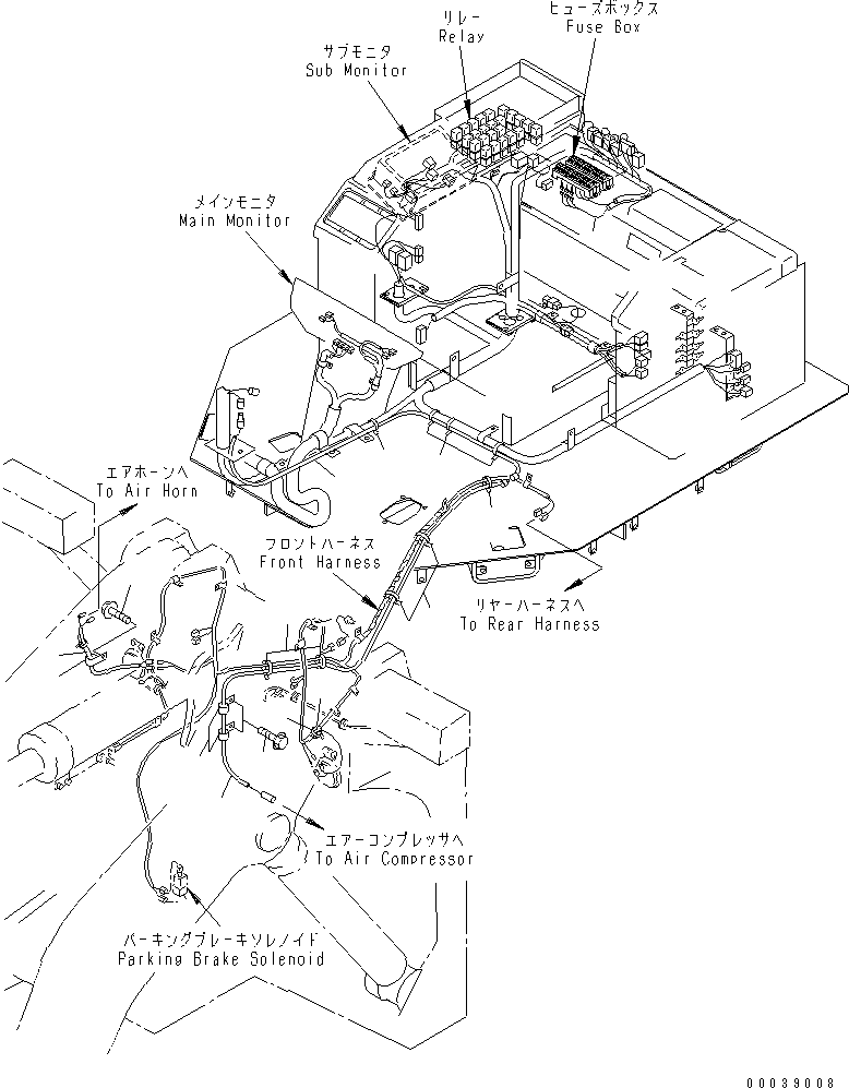 Wheel Loaders Komatsu / WA900-3 S/N 50001-UP(wa900-3c) / HORN (AIR HORN) (WIRING HARNESS)(#51005-)(120800 : E0410-02A1)
