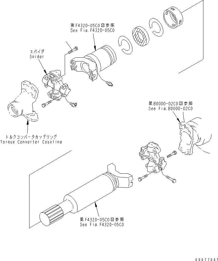 Wheel Loaders Komatsu / WA900-3 S/N 50001-UP(wa900-3c) / DRIVE SHAFT (UPPER ? SPIDER MOUNTING BOLT)(#50095-)(150020 : F4200-01C0)