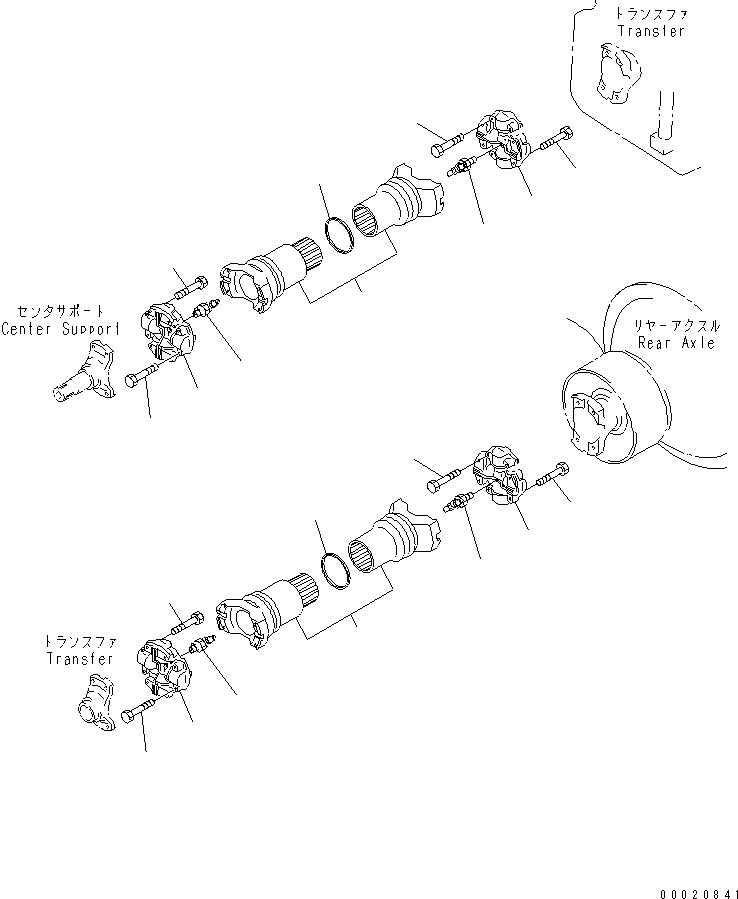 Wheel Loaders Komatsu / WA900-3 S/N 50001-UP(wa900-3c) / DRIVE SHAFT (CENTER AND REAR)(#50028-50094)(150040 : F4200-02B0A)