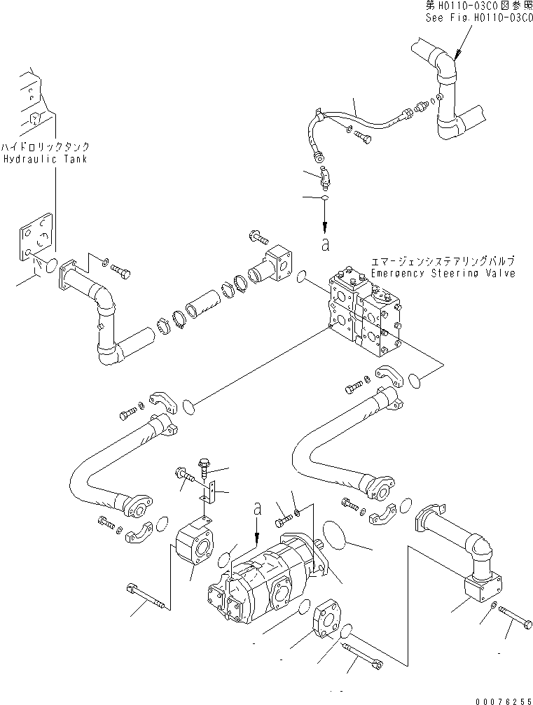 Wheel Loaders Komatsu / WA900-3 S/N 50001-UP(wa900-3c) / TRANSMISSION (EMERGENCY STEERING PIPING)(#50095-)(150430 : F4320-19C0)