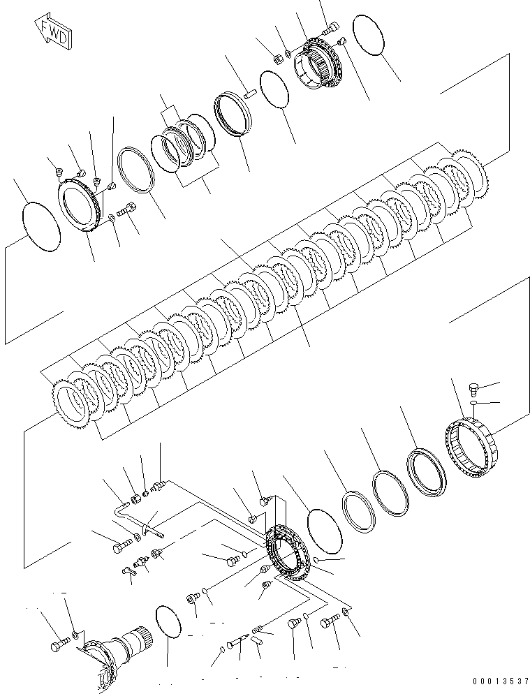 Wheel Loaders Komatsu / WA900-3 S/N 50001-UP(wa900-3c) / FRONT AXLE (FRONT WHEEL BRAKE) (R.H.) (WITH BRAKE COOLING SYSTEM)(150690 : F4400-03B1)