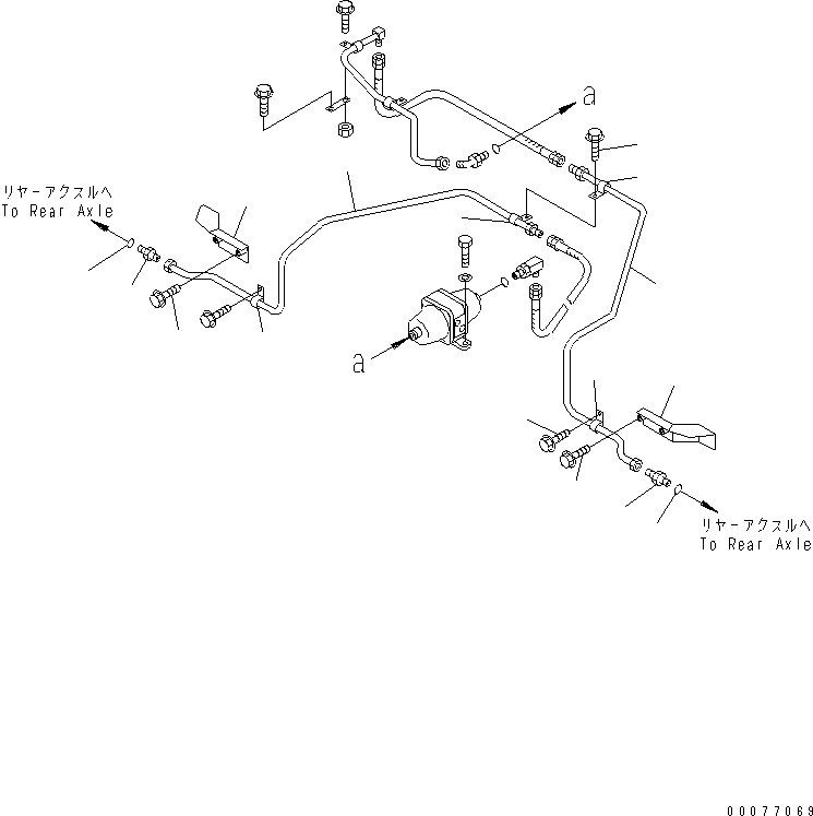 Wheel Loaders Komatsu / WA900-3 S/N 50001-UP(wa900-3c) / FRONT AXLE (REAR BRAKE LINE)(#50095-)(151020 : F4500-06C0)