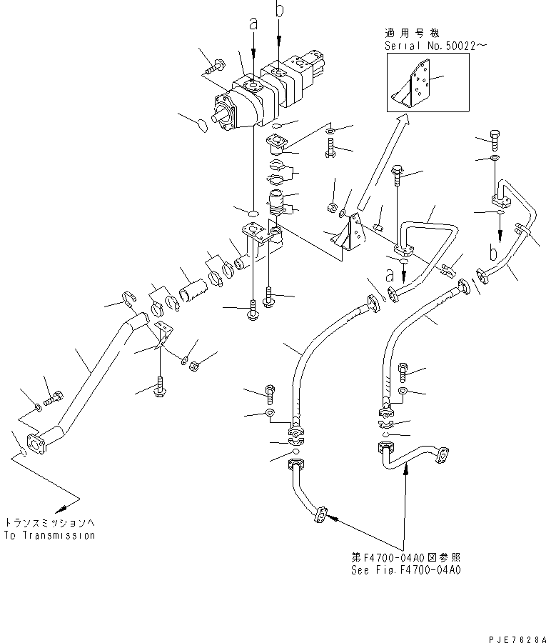 Wheel Loaders Komatsu / WA900-3 S/N 50001-UP(wa900-3c) / TORQUE CONVERTER AND TRANSMISSION LINE (PUMP PIPING)(#50001-50094)(151090 : F4700-01B0)