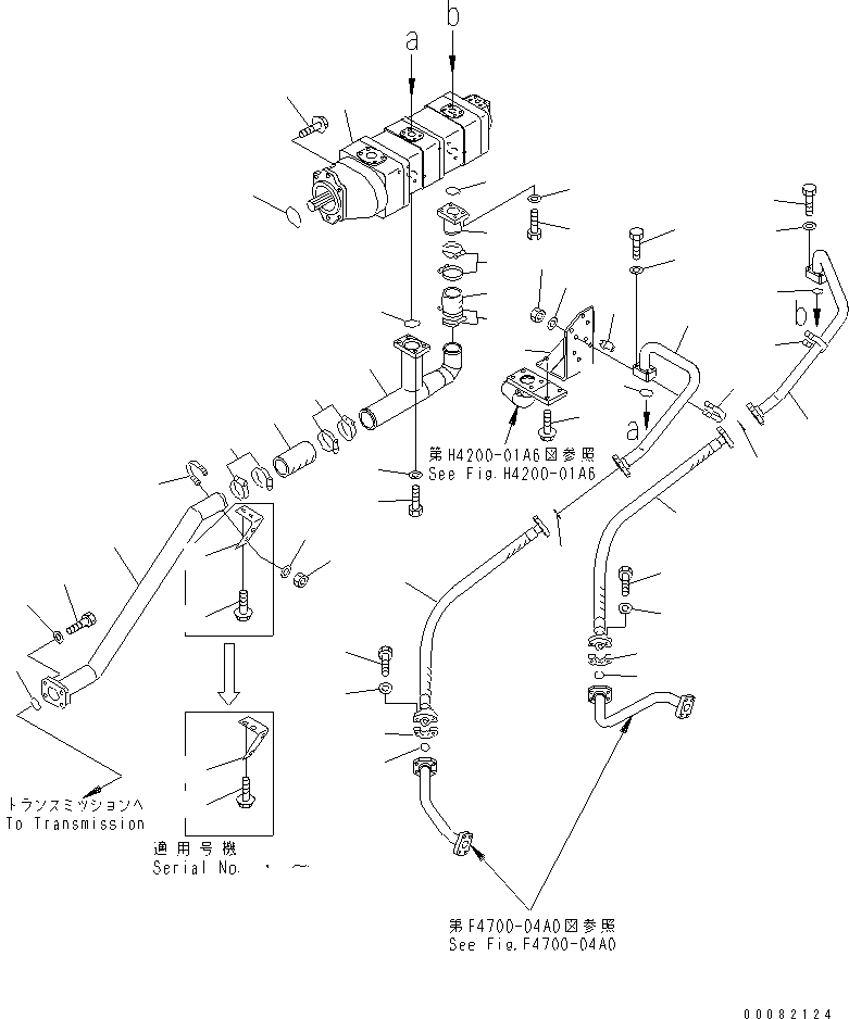 Wheel Loaders Komatsu / WA900-3 S/N 50001-UP(wa900-3c) / TORQUE CONVERTER AND TRANSMISSION LINE (PUMP PIPING) (SOUND PACKAGE SPEC.)(#50029-50094)(151080 : F4700-01A3)