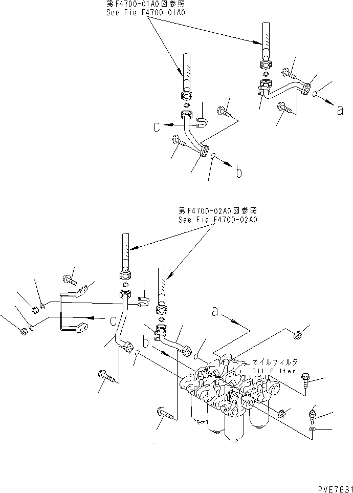 Wheel Loaders Komatsu / WA900-3 S/N 50001-UP(wa900-3c) / TORQUE CONVERTER AND TRANSMISSION LINE (OIL FILTER PIPING) (RIO TINTO SPEC.)(#50076-50094)(151190 : F4700-04X0)
