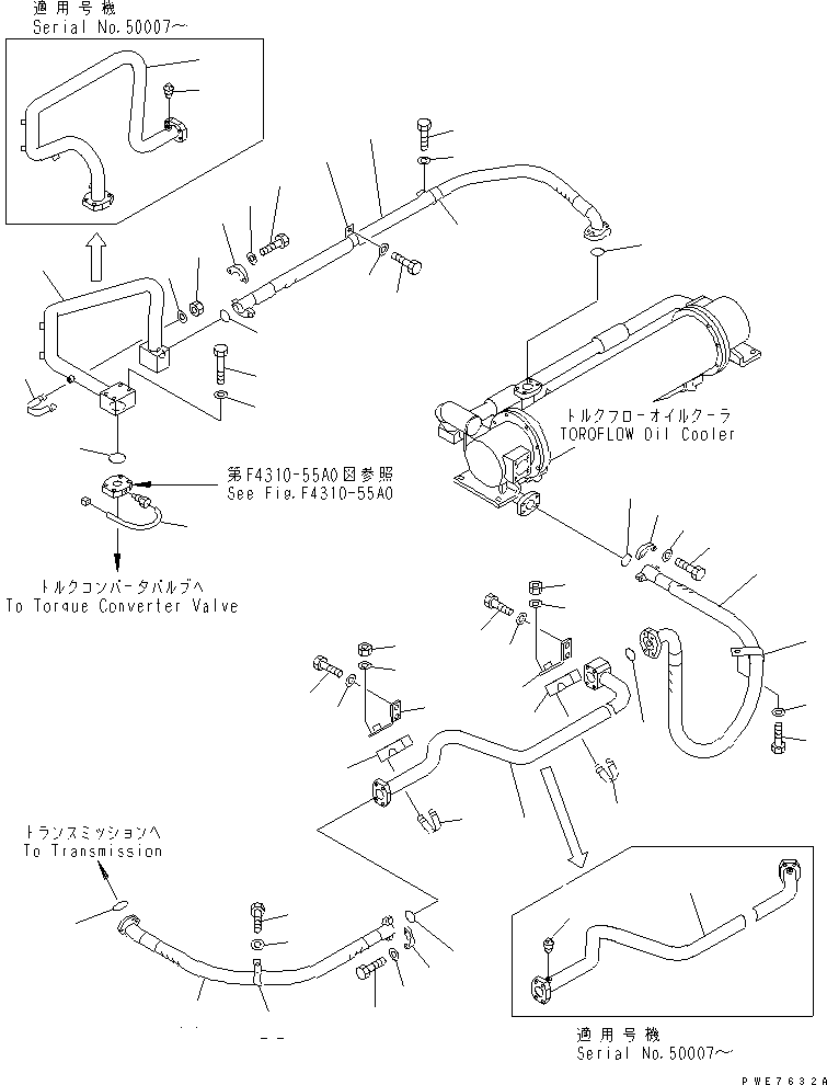 Wheel Loaders Komatsu / WA900-3 S/N 50001-UP(wa900-3c) / TORQUE CONVERTER AND TRANSMISSION LINE (OIL COOLER PIPING)(#50001-50012)(151200 : F4700-05A0)