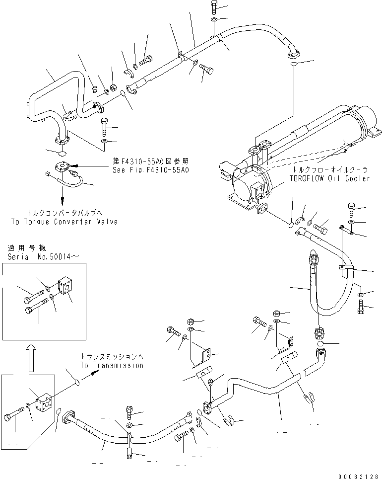 Wheel Loaders Komatsu / WA900-3 S/N 50001-UP(wa900-3c) / TORQUE CONVERTER AND TRANSMISSION LINE (OIL COOLER PIPING)(#50013-50094)(151220 : F4700-05B0A)