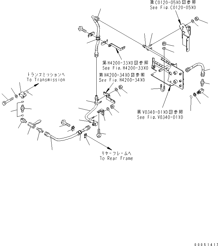 Wheel Loaders Komatsu / WA900-3 S/N 50001-UP(wa900-3c) / TORQUE CONVERTER AND TRANSMISSION LINE (QUICK FILL PIPIAG) (RIO TINTO SPEC.)(#50076-50094)(151290 : F4700-10X0)