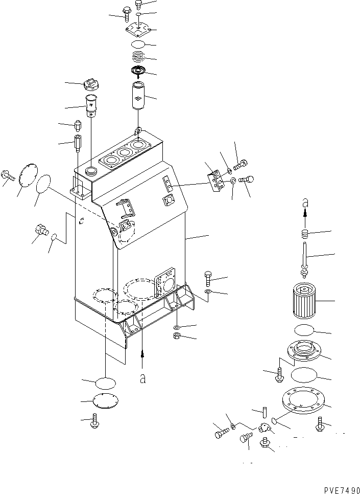 Wheel Loaders Komatsu / WA900-3 S/N 50001-UP(wa900-3c) / HYDRAULIC TANK (RIO TINTO SPEC.)(#50076-50094)(210030 : H0110-01X0)