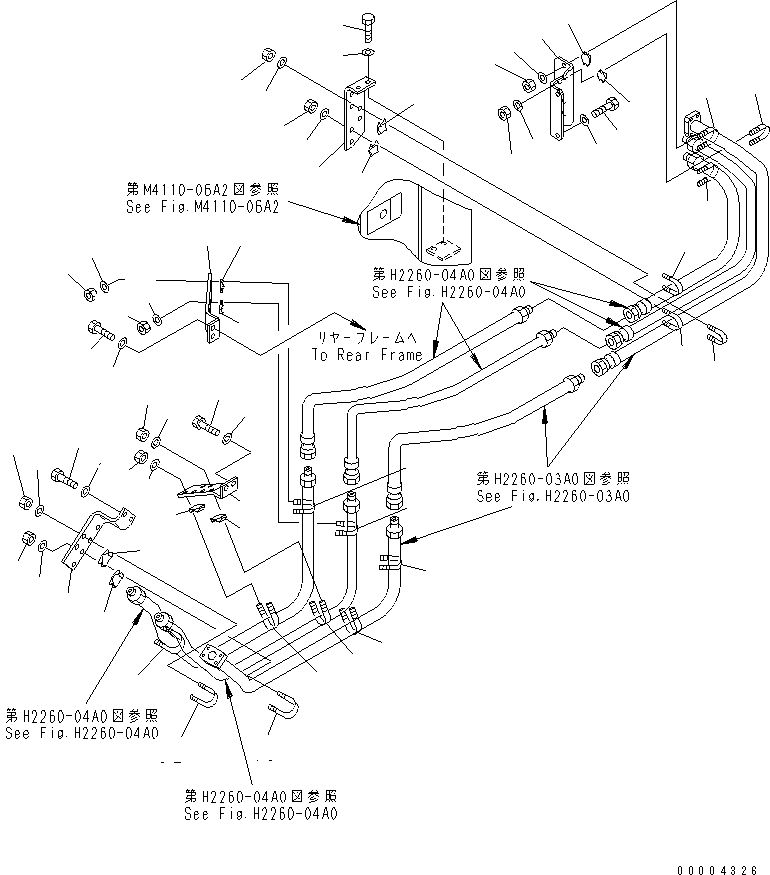 Wheel Loaders Komatsu / WA900-3 S/N 50001-UP(wa900-3c) / FAN DRIVE (MOTOR LINE REAR TUBE MOUNTING)(#50029-)(210370 : H2260-05A0)