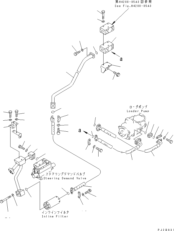 Wheel Loaders Komatsu / WA900-3 S/N 50001-UP(wa900-3c) / HYDRAULIC LINE (LOADER PUMP TO DEMAND VALVE) (INLINE FILTER)(#50001-50094)(210420 : H4200-02A3)