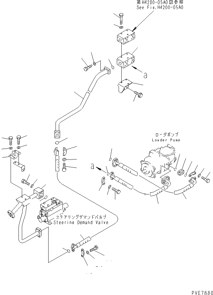 Wheel Loaders Komatsu / WA900-3 S/N 50001-UP(wa900-3c) / HYDRAULIC LINE (LOADER PUMP TO DEMAND VALVE)(#50001-50094)(210430 : H4200-02C0)