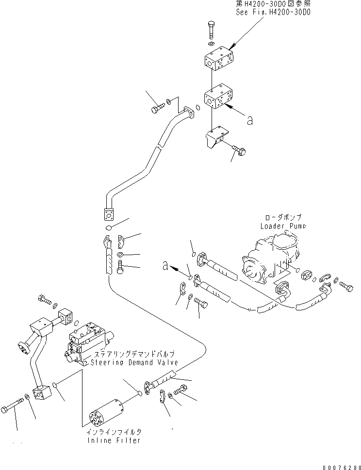 Wheel Loaders Komatsu / WA900-3 S/N 50001-UP(wa900-3c) / HYDRAULIC LINE (LOADER PUMP TO DEMAND VALVE)(#50095-)(210440 : H4200-02D0)