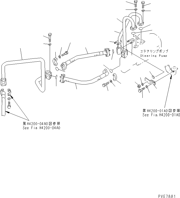 Wheel Loaders Komatsu / WA900-3 S/N 50001-UP(wa900-3c) / HYDRAULIC LINE (STEERING PUMP TO DEMAND VALVE ? 1/2)(#50001-50094)(210450 : H4200-03C0)