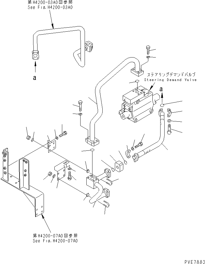 Wheel Loaders Komatsu / WA900-3 S/N 50001-UP(wa900-3c) / HYDRAULIC LINE (STEERING PUMP TO DEMAND VALVE ? 2/2)(#50001-50094)(210480 : H4200-04C0)